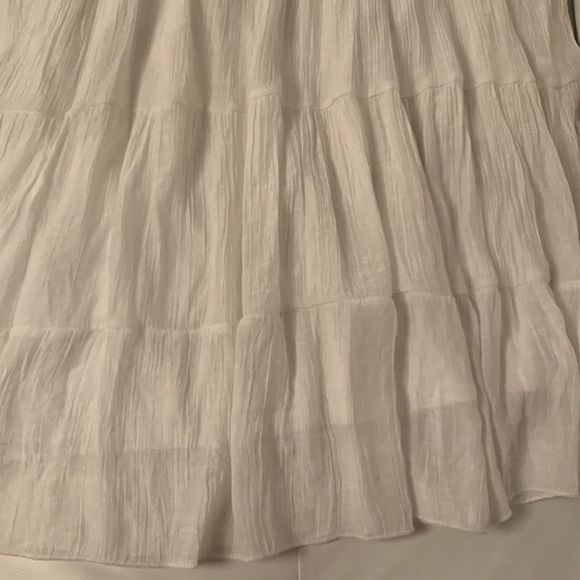 J Gee White Peasant Tiered Lace Bodice Flowy Romantic Boho Dress Size PL - Picture 7 of 12